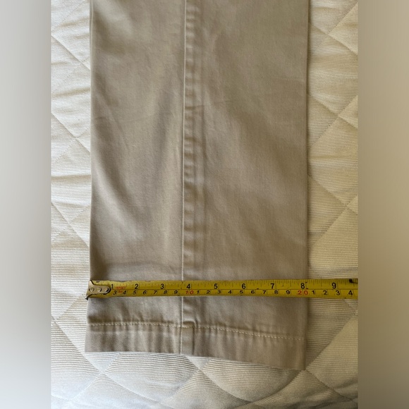 Ralph Lauren beige 100% cotton pants high waist straight legs pockets US 14 - Picture 10 of 15